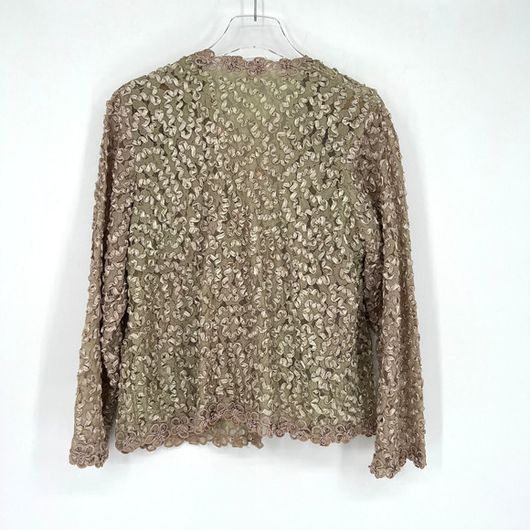 Vtg Feminine Jacket Womens L Fairy Royal Coquette Royal Princess Pink Floral‎ - Picture 2 of 6